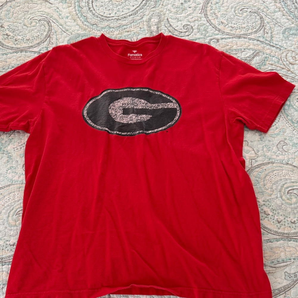 Fanatics Georgia Red Graphic Tee with Black Logo